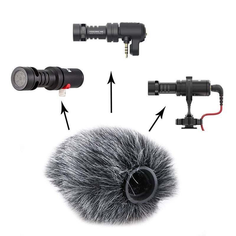 SUNMON Furry Windscreen Muff, Mic Pop Filter/Foam Wind Cover fits for Rode VideoMicro and VideoMic Me Me-L Microphone by SUNMON - Image 2